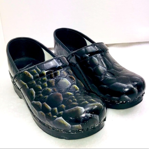Dansko Reptile Print Clogs - Picture 2 of 7